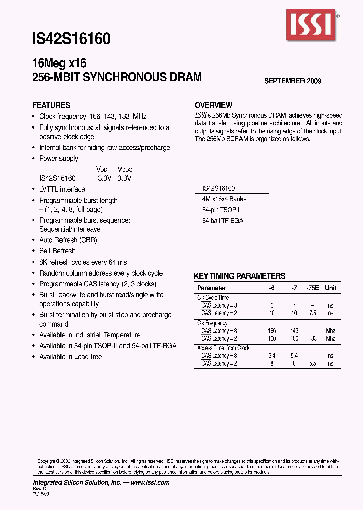 IS42S16160-7BL_8463721.PDF Datasheet