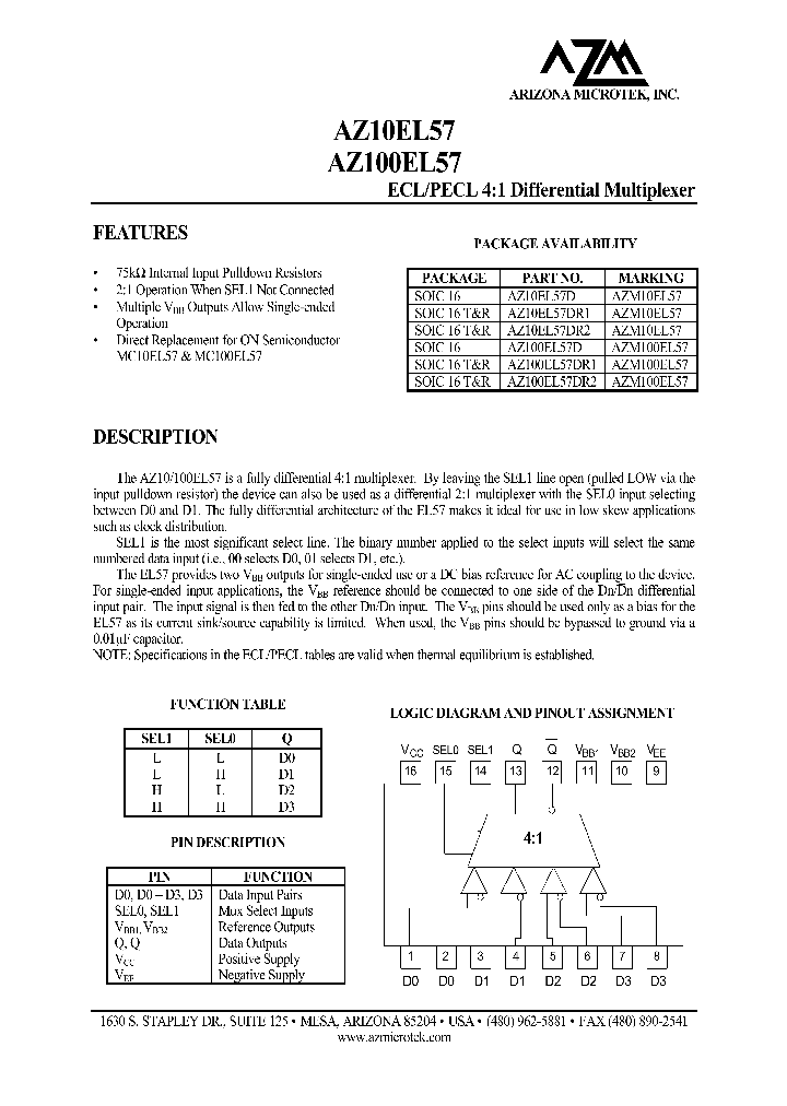 AZ100EL57D_8465468.PDF Datasheet