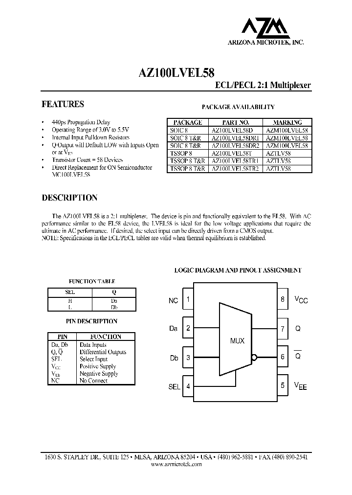 AZ100LVEL58TR2_8465482.PDF Datasheet