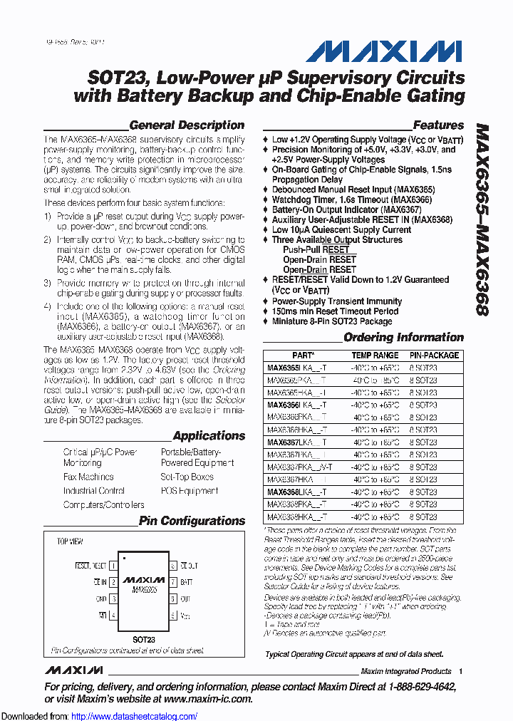MAX6367PKA26_8465514.PDF Datasheet