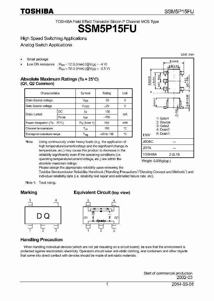 SSM5P15FU_8469349.PDF Datasheet