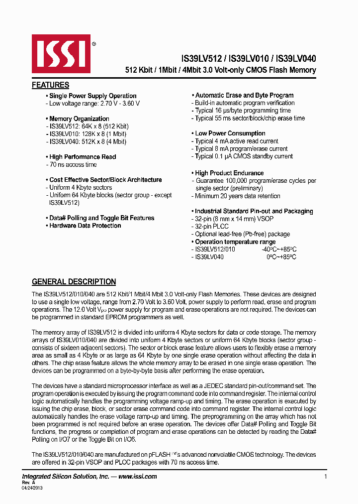 IS39LV040_8473573.PDF Datasheet