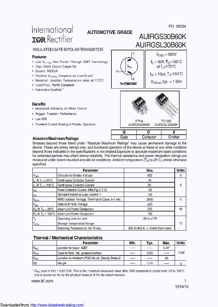 AUIRGS30B60KTRL_8478838.PDF Datasheet