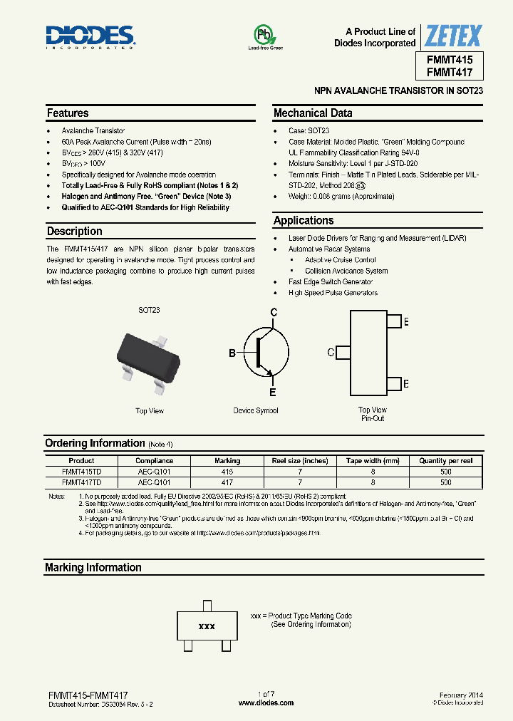 FMMT415TD_8481443.PDF Datasheet