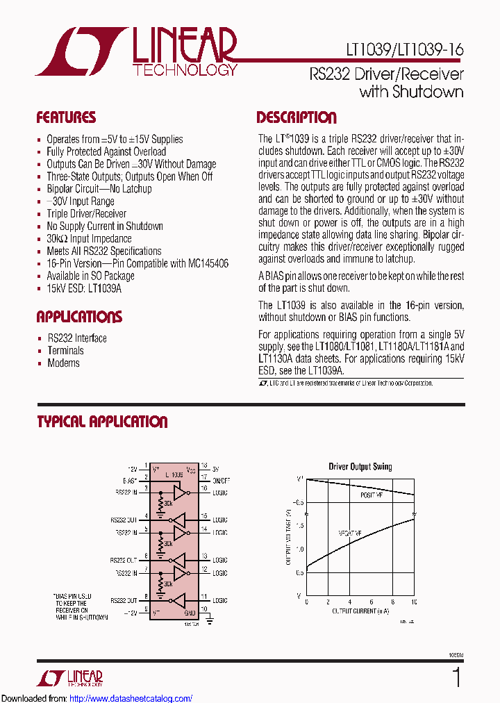 LT1039ISWTRPBF_8485420.PDF Datasheet