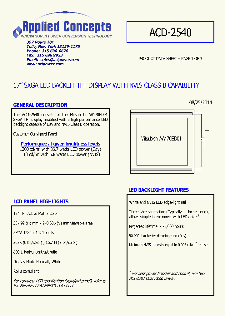 ACD-2540_8486104.PDF Datasheet