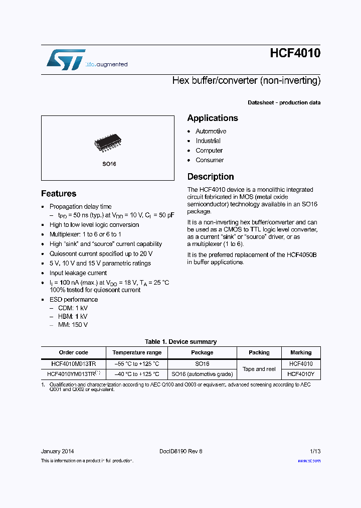 HCF4010YM013TR_8488223.PDF Datasheet
