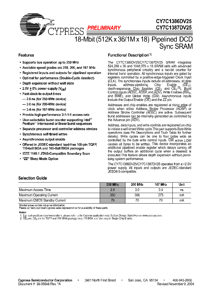 CY7C1387DV25_8488948.PDF Datasheet