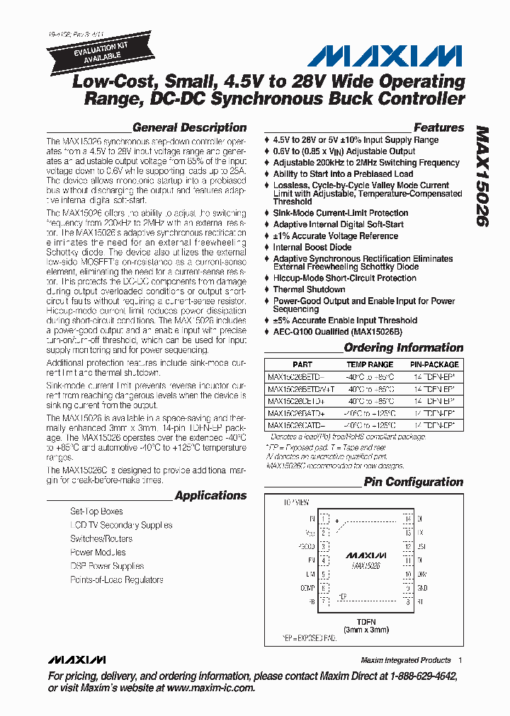 MAX15026CATD_8489507.PDF Datasheet