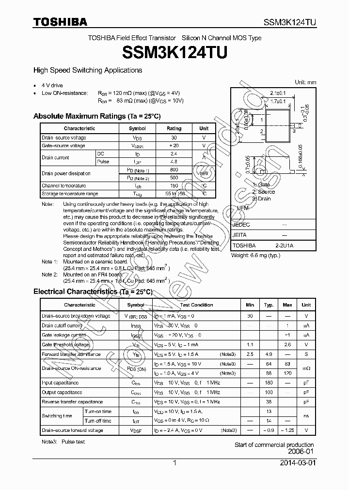 SSM3K124TU-14_8489801.PDF Datasheet