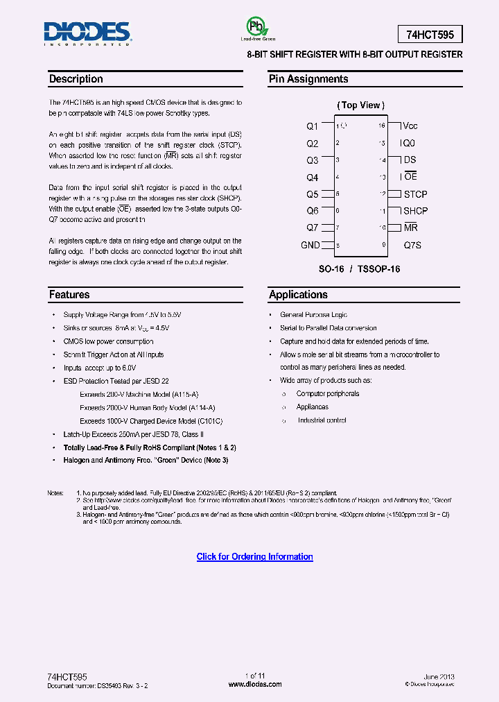74HCT595T16-13_8490441.PDF Datasheet