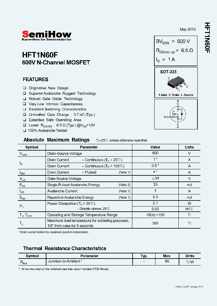 HFT1N60F_8491280.PDF Datasheet