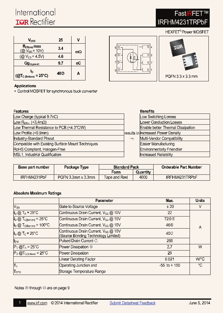 IRFHM4231PBF_8494020.PDF Datasheet