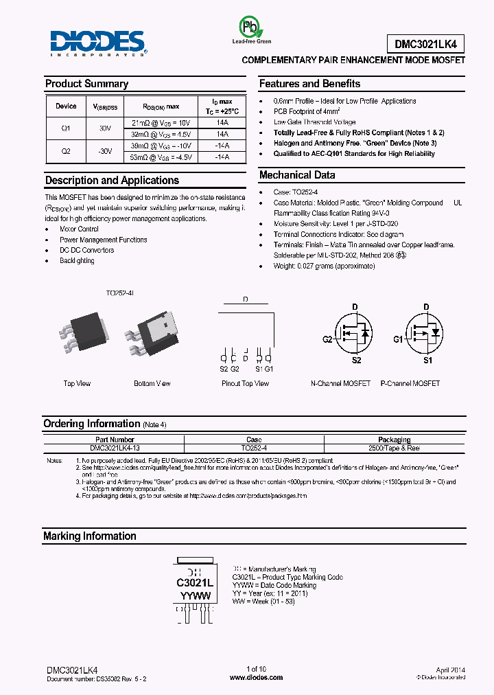 DMC3021LK4_8494802.PDF Datasheet