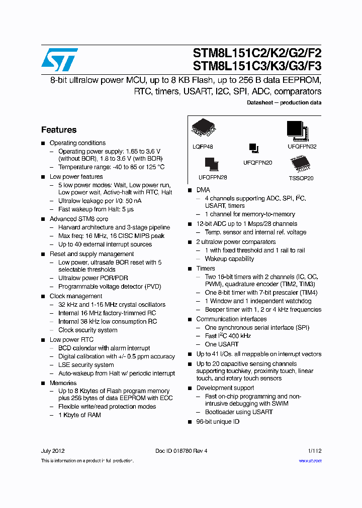 STM8L151F3P6_8496341.PDF Datasheet