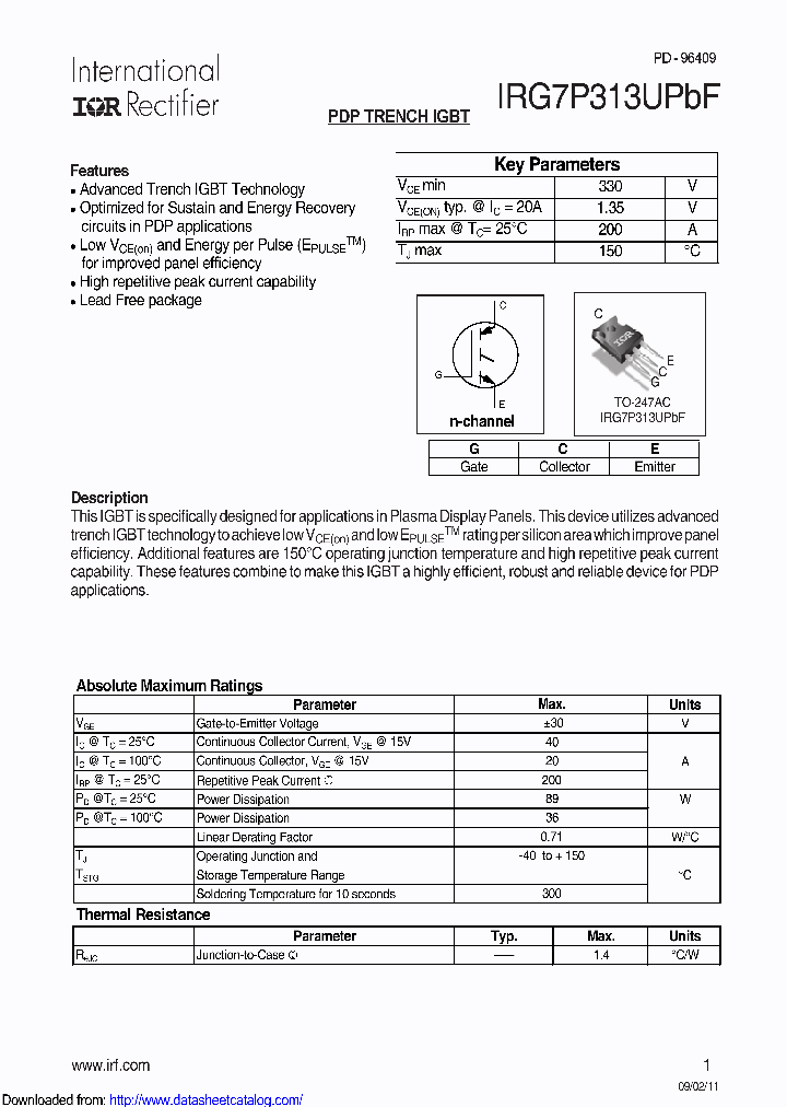 IRG7P313UPBF_8496155.PDF Datasheet