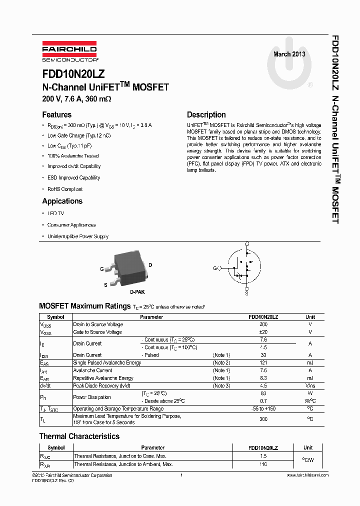 FDD10N20LZ_8496989.PDF Datasheet