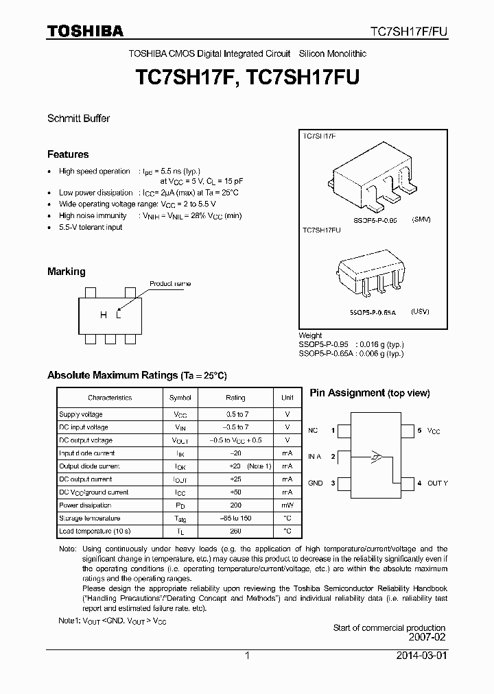 TC7SH17FU_8504214.PDF Datasheet