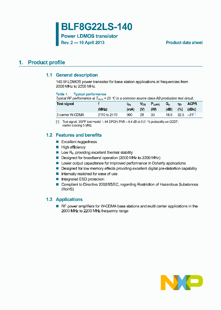 BLF8G22LS-140_8505870.PDF Datasheet