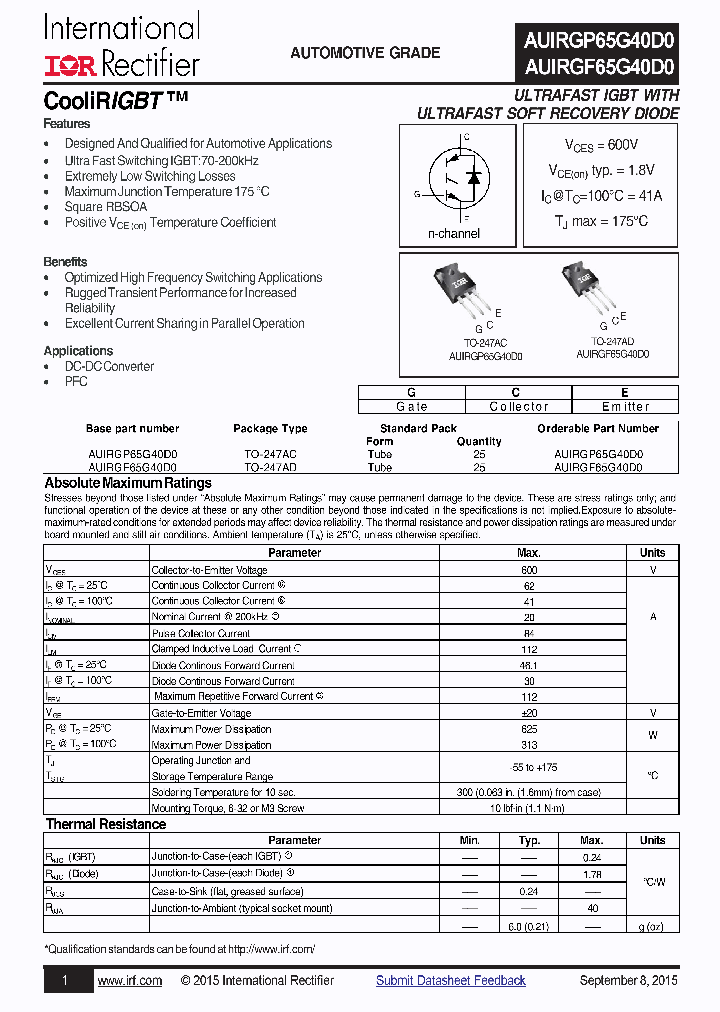 AUIRGP65G40D0_8508281.PDF Datasheet