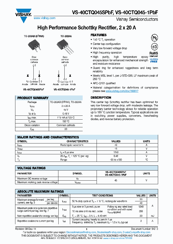 VS-40CTQ045-1PBF_8510198.PDF Datasheet
