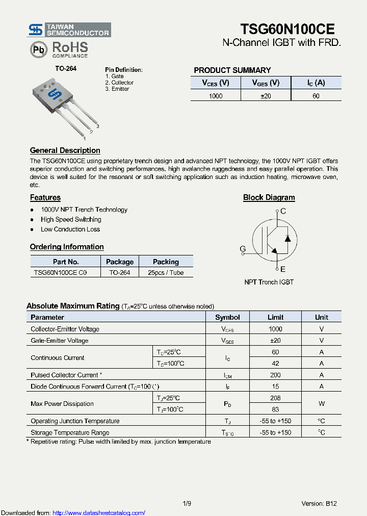 TSG60N100CE_8515670.PDF Datasheet