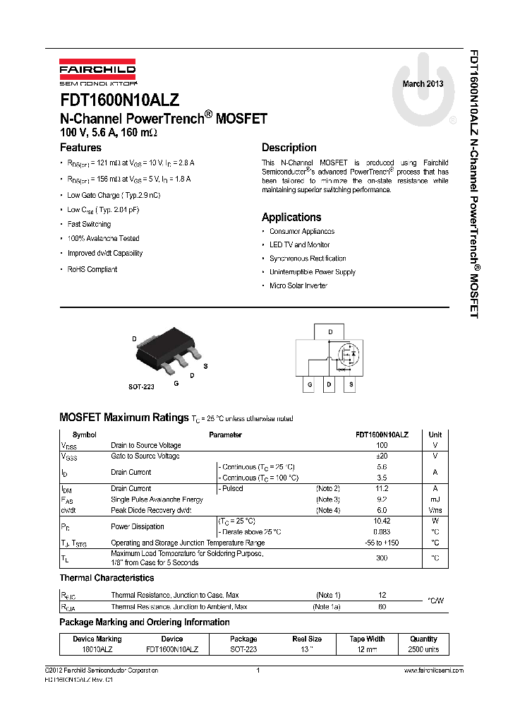 FDT1600N10ALZ_8517187.PDF Datasheet