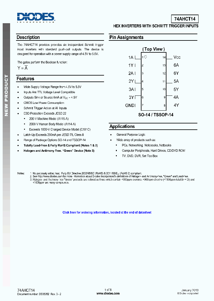 74AHCT14T14-13_8518347.PDF Datasheet