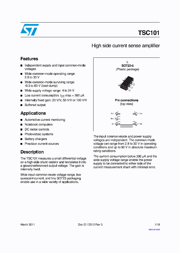 TSC101AIYLT_8518640.PDF Datasheet