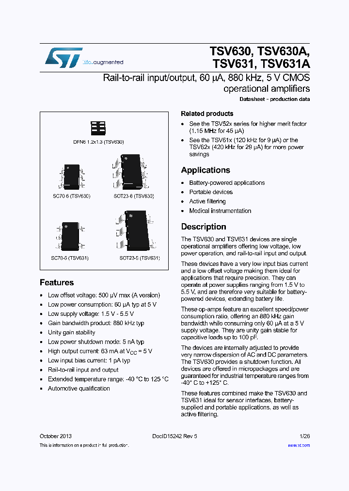 TSV631IYLT_8518643.PDF Datasheet