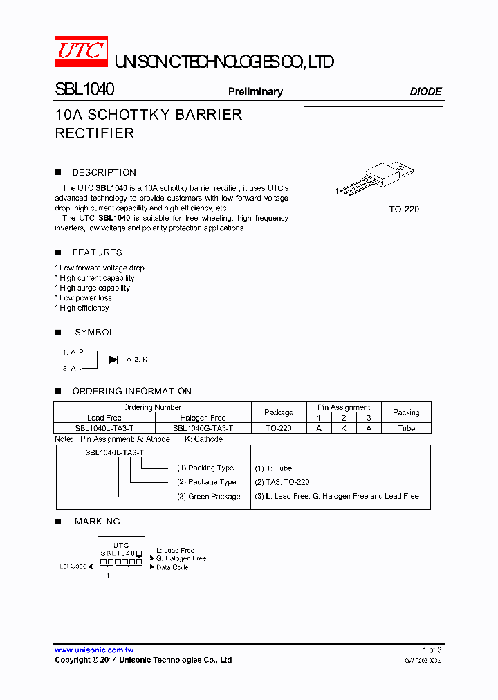 SBL1040_8520116.PDF Datasheet