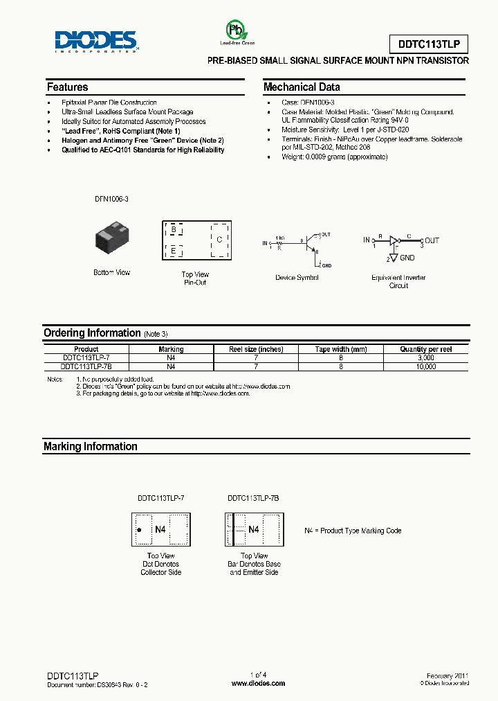 DDTC113TLP_8521441.PDF Datasheet