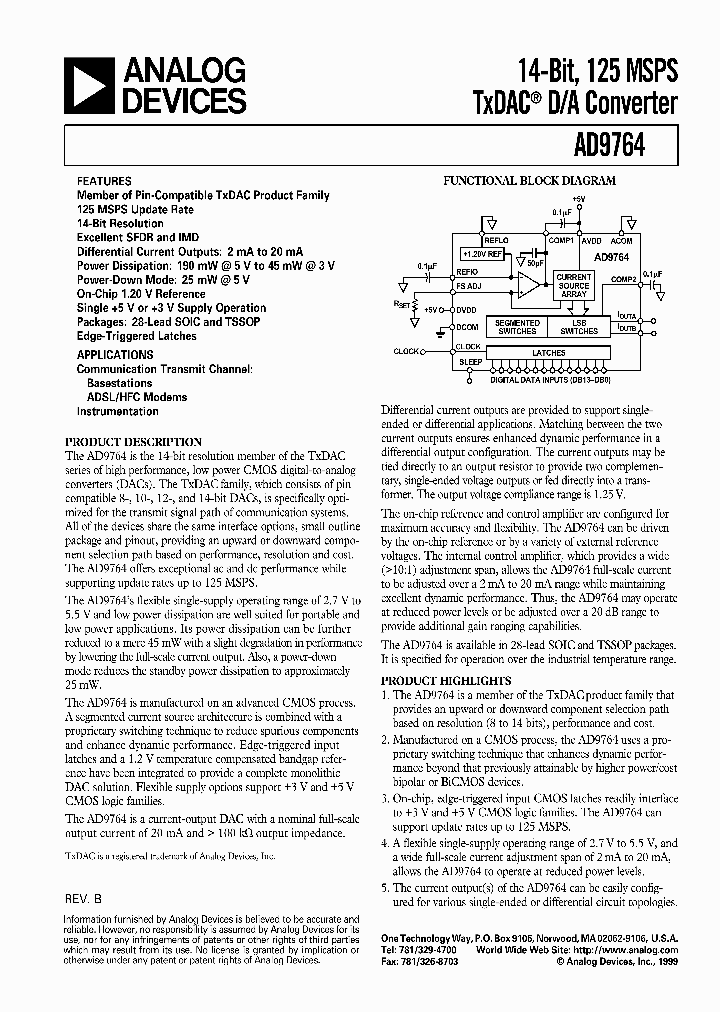 AD9764ARUZ_8521619.PDF Datasheet