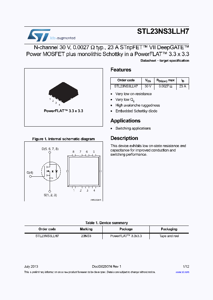 STL23NS3LLH7_8530411.PDF Datasheet