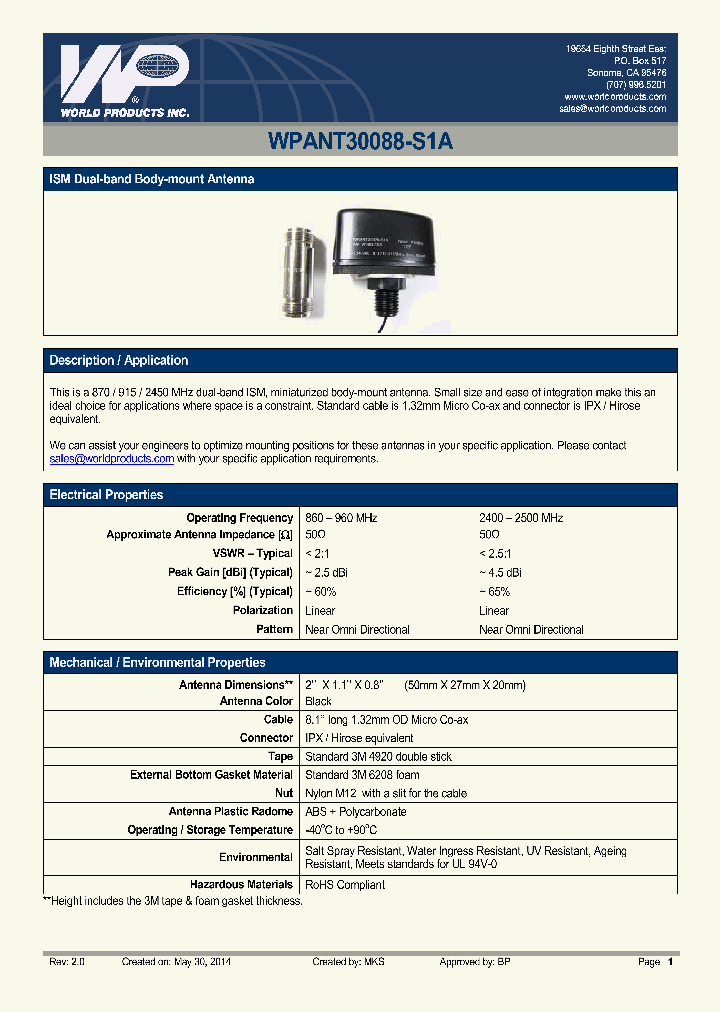 WPANT30088-S1A_8531835.PDF Datasheet