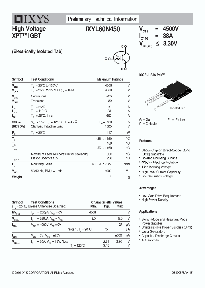 IXYL60N450_8536295.PDF Datasheet