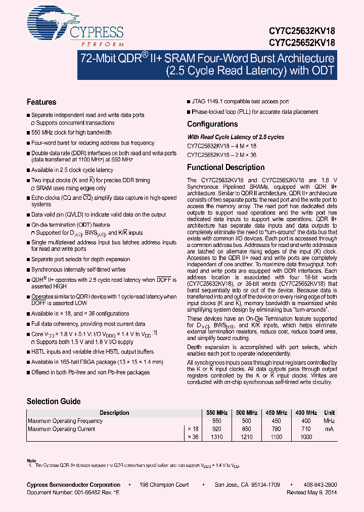 CY7C25652KV18-450BZC_8537748.PDF Datasheet