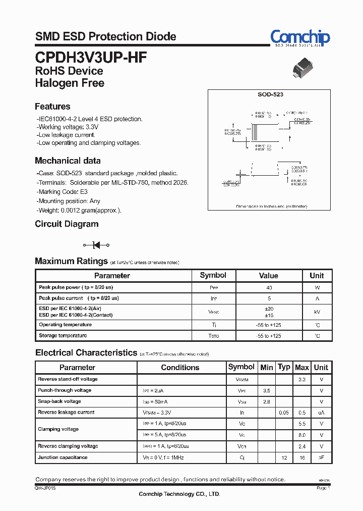 CPDH3V3UP-HF_8538081.PDF Datasheet