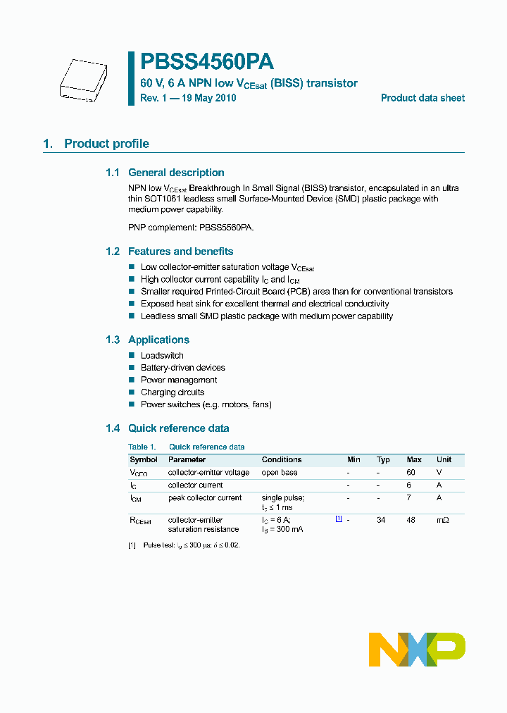 PBSS4560PA_8539767.PDF Datasheet