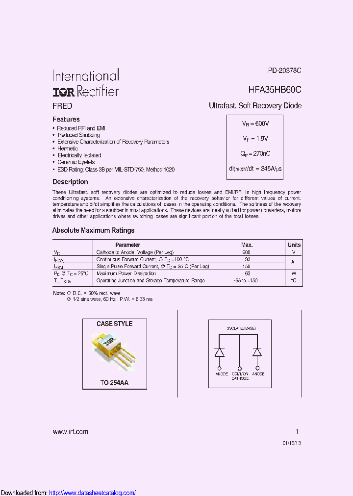 HFA35HB60CSCS_8543620.PDF Datasheet