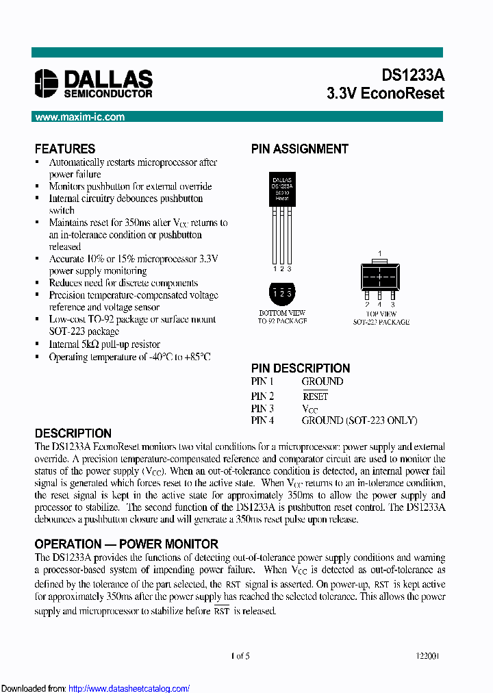 DS1233AZ-10TR_8544937.PDF Datasheet