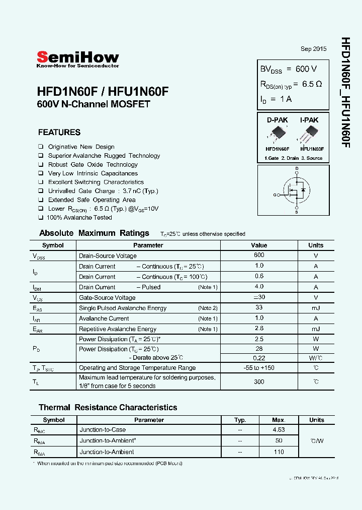 HFD1N60F_8545707.PDF Datasheet
