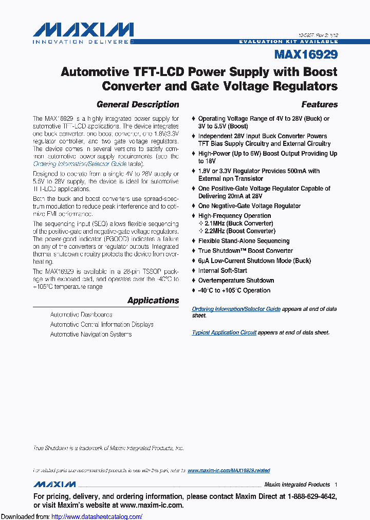 MAX16929GGUIVT_8545807.PDF Datasheet