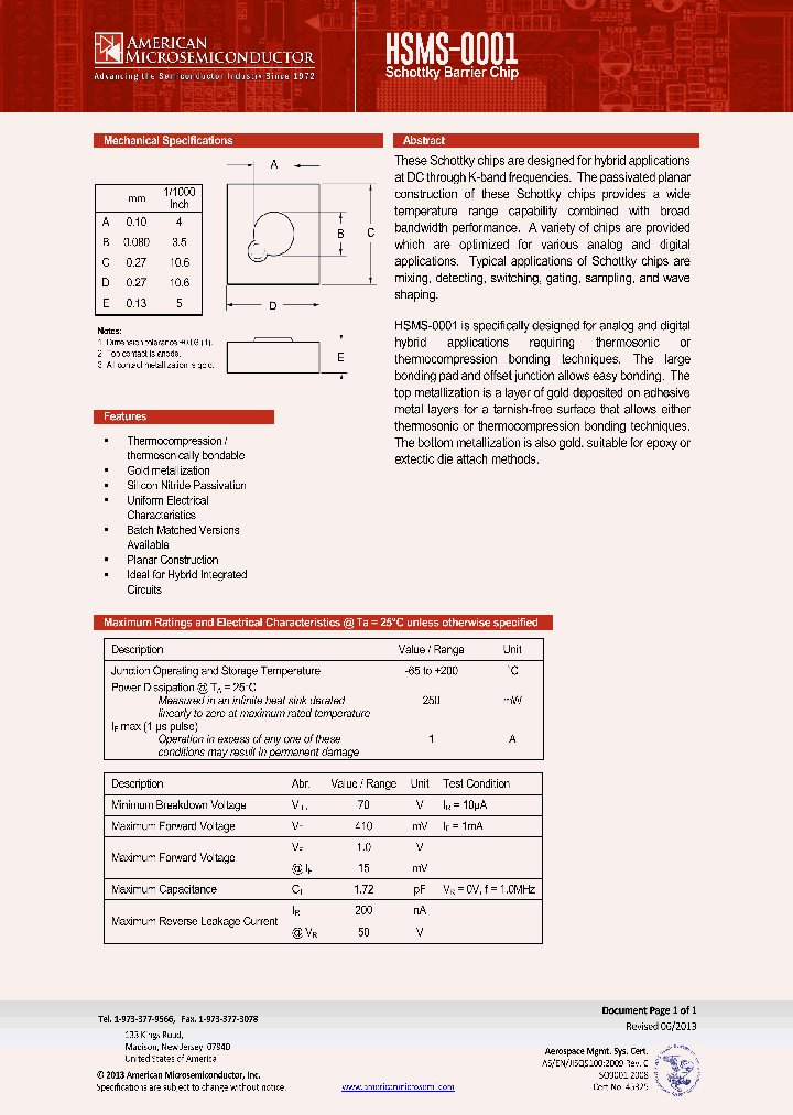 HSMS-0001_8546317.PDF Datasheet