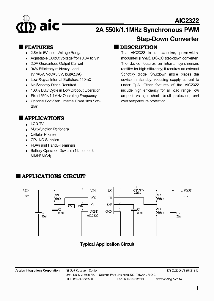AIC2322_8550236.PDF Datasheet