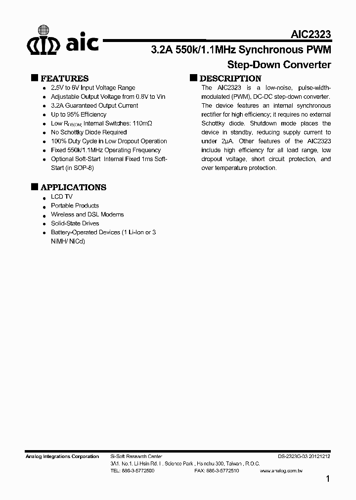 AIC2323_8550237.PDF Datasheet