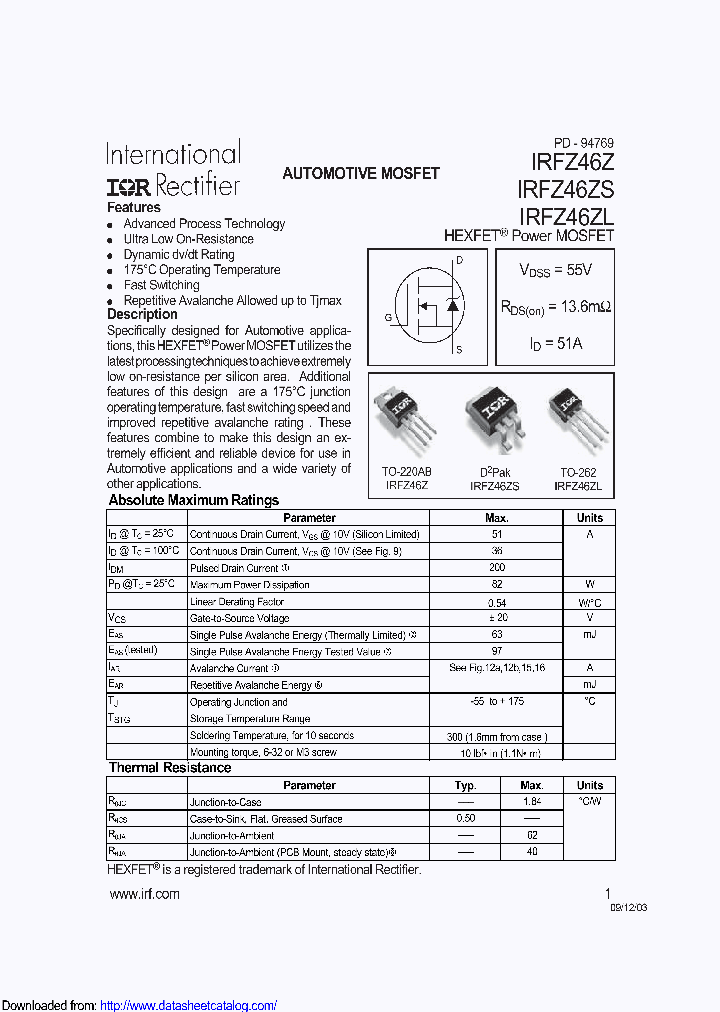PB-IRFZ46ZS_8551502.PDF Datasheet