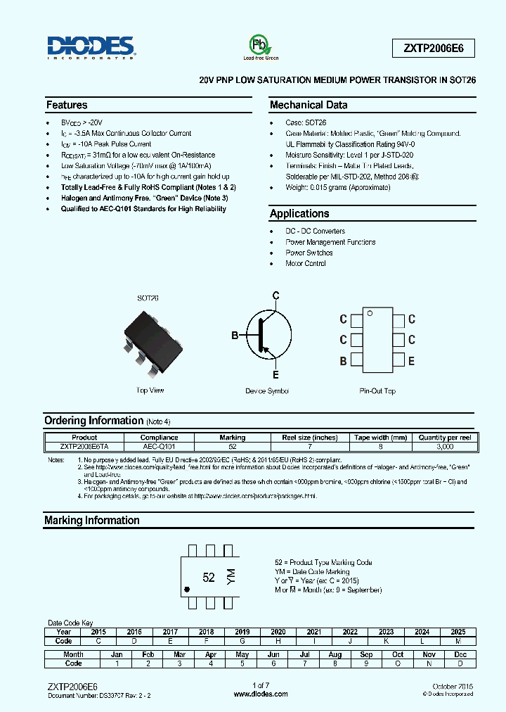 ZXTP2006E6TA_8553286.PDF Datasheet