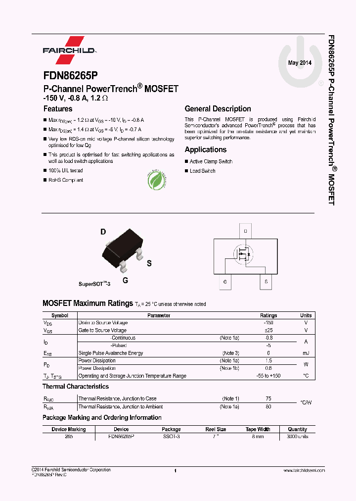 FDN86265P_8558382.PDF Datasheet
