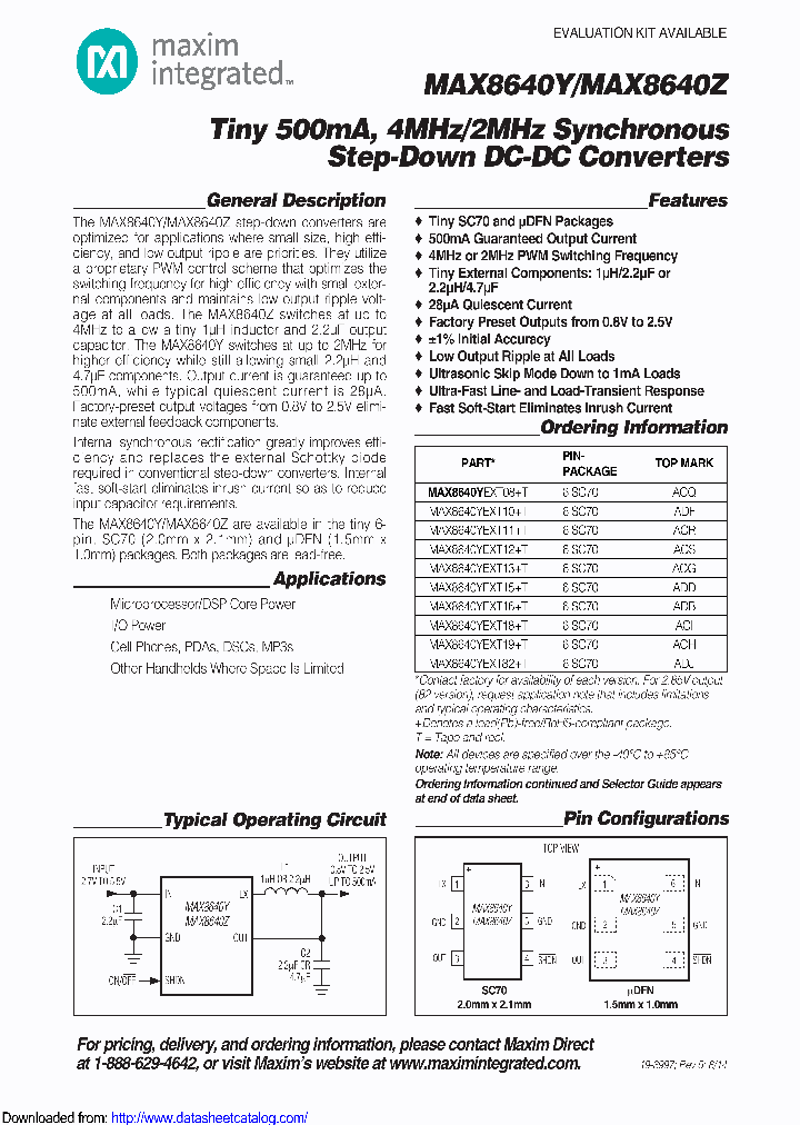 MAX8640YEXT11T_8558633.PDF Datasheet